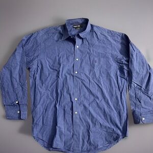 Polo Golf Ralph Lauren Lofting Button Down Blue White Checkered Logo Large JBHS